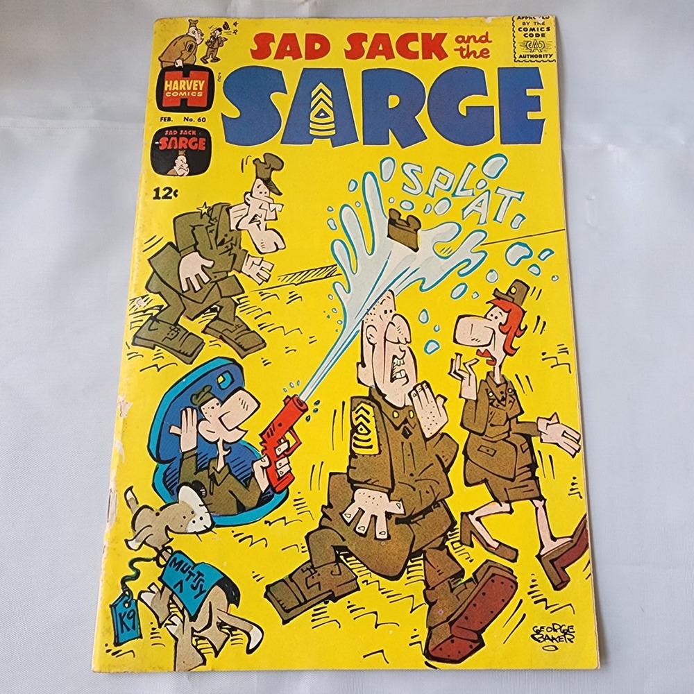 Sad Sack and the Sarge Comic Book Harvey Comics February No #60 Vintage Rare VF
